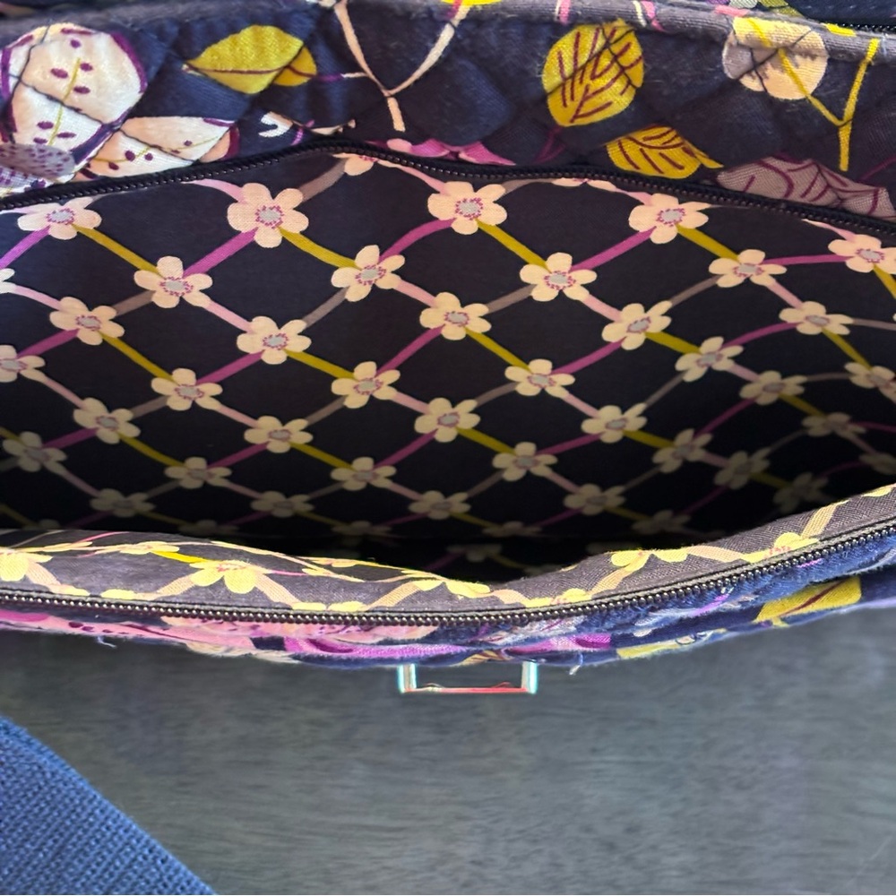 Vera Bradley Blue Purple Floral Quilted Women's Multi-purpose Bag - Picture 9 of 16
